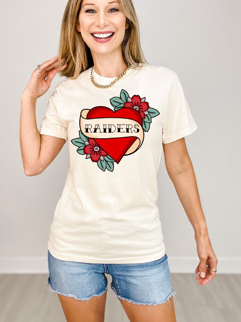 Tattoo Heart Custom Mascot Game Day Graphic Tee