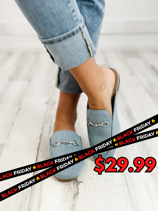 Corkys Charmer Loafer Slides in Blue Denim