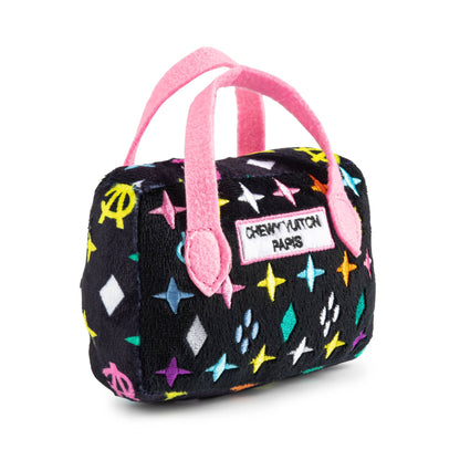 Haute Diggity Dog - Black Monogram Chewy Vuiton Handbag Squeaker Dog Toy: Small / Mini
