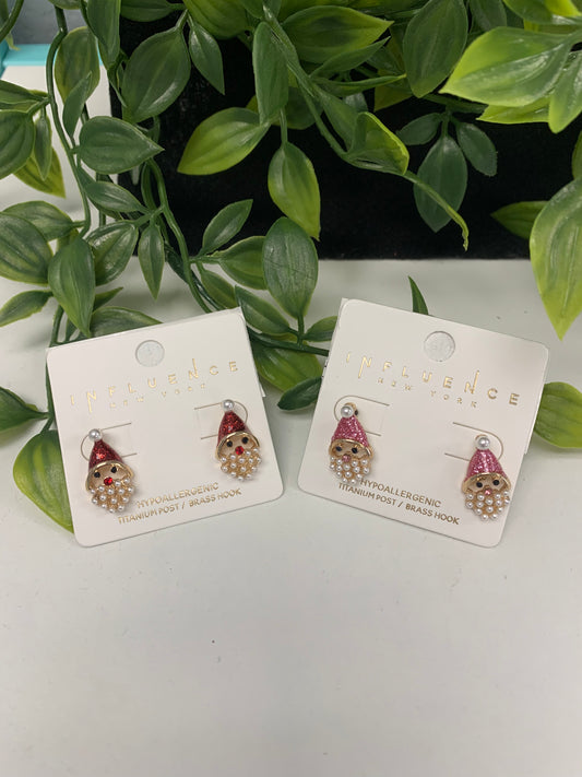 Pearl Santa Earring