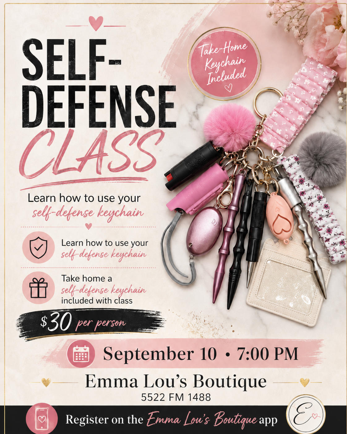 Emma Lou's Self Defense Class Sign Up - September 10th