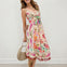 Deep V-Neck Sleeveless Dress With Embroidery Accents