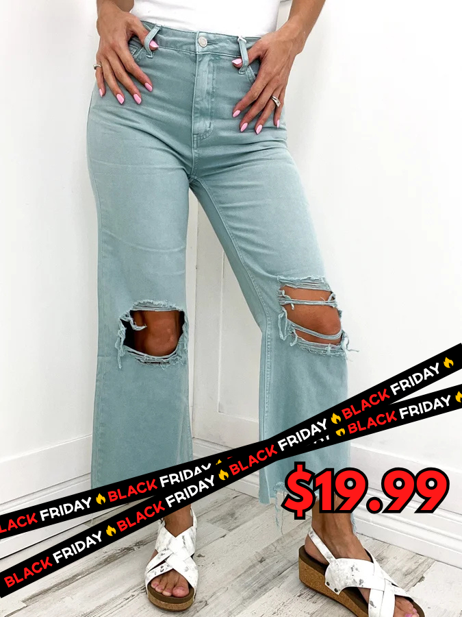 Vervet Super Fly Vintage Cropped Flare Jeans in Cloud Blue