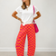 Finish Line Pink and Orange Checkered Barrel Pants
