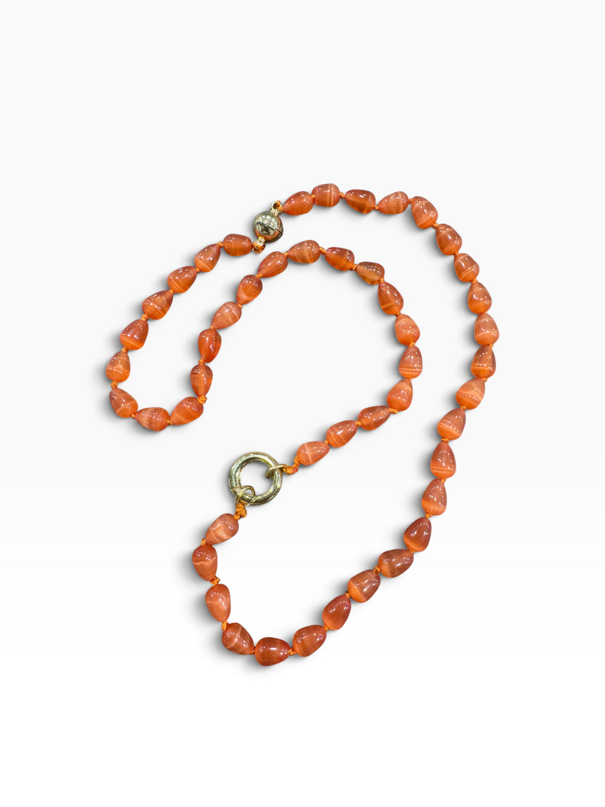 Beads Necklace  #1 Burnt Orange Size 18" length