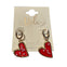 Heart Enamel Heart w/ Pearls Huggie