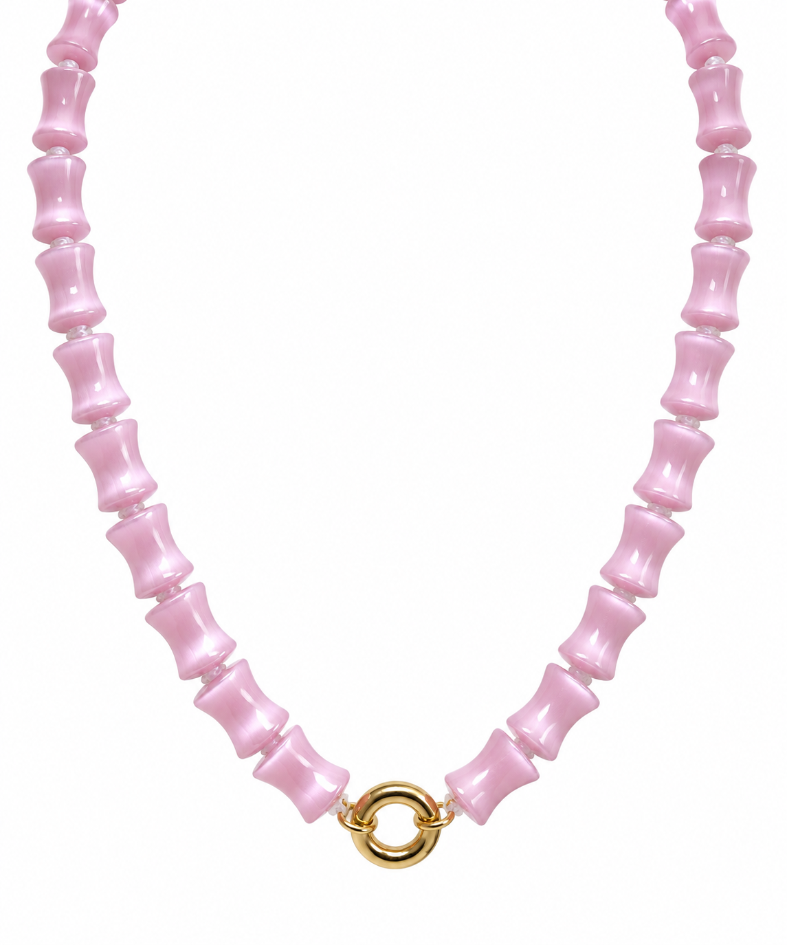 Beads Necklace  #2 Pink Size 18" length