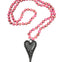 Stone Beaded Hammered Heart Pendant Necklace - GRP B