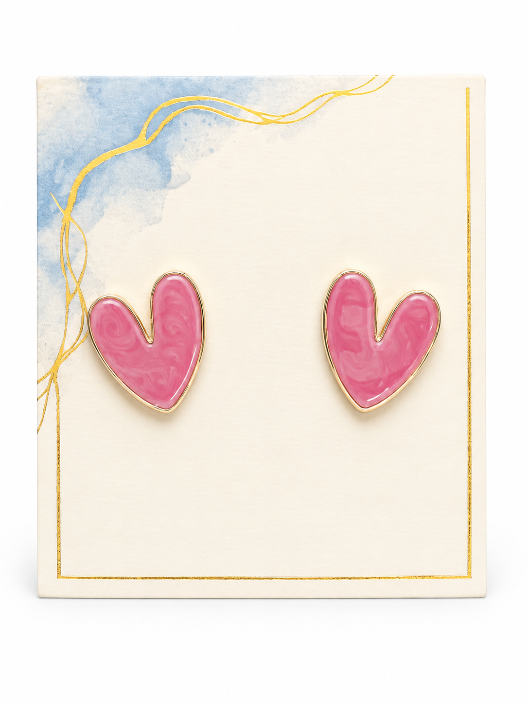 Swirl Pink Enamel Earrings