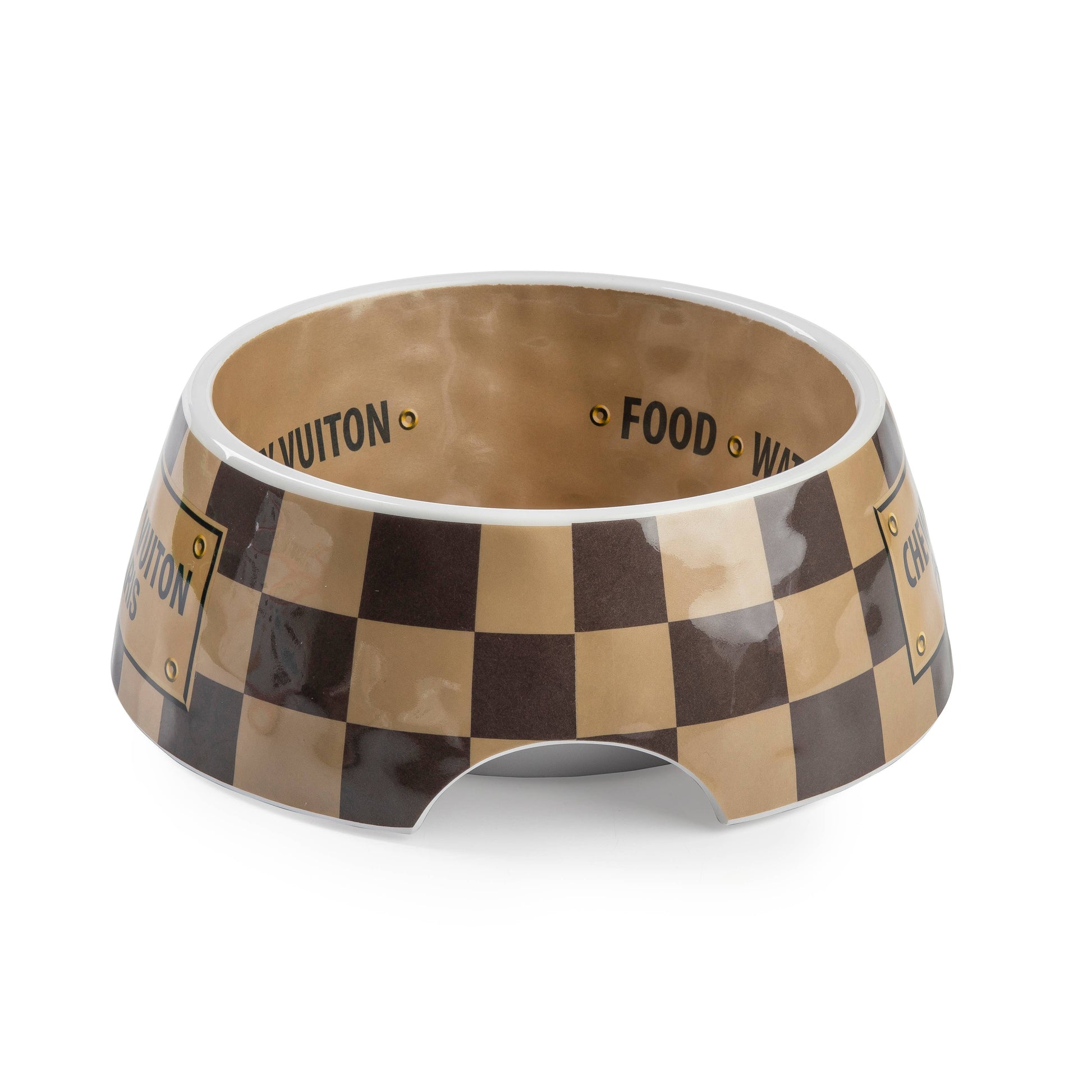Haute Diggity Dog - Checker Chewy Vuiton Bowl - 3 Sizes!! Dog Bowls: Medium