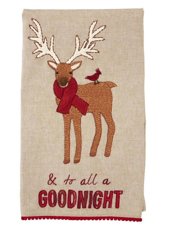 Christmas Embroidered Tea Towel