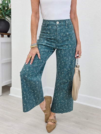 Floral Print Stretch Pants