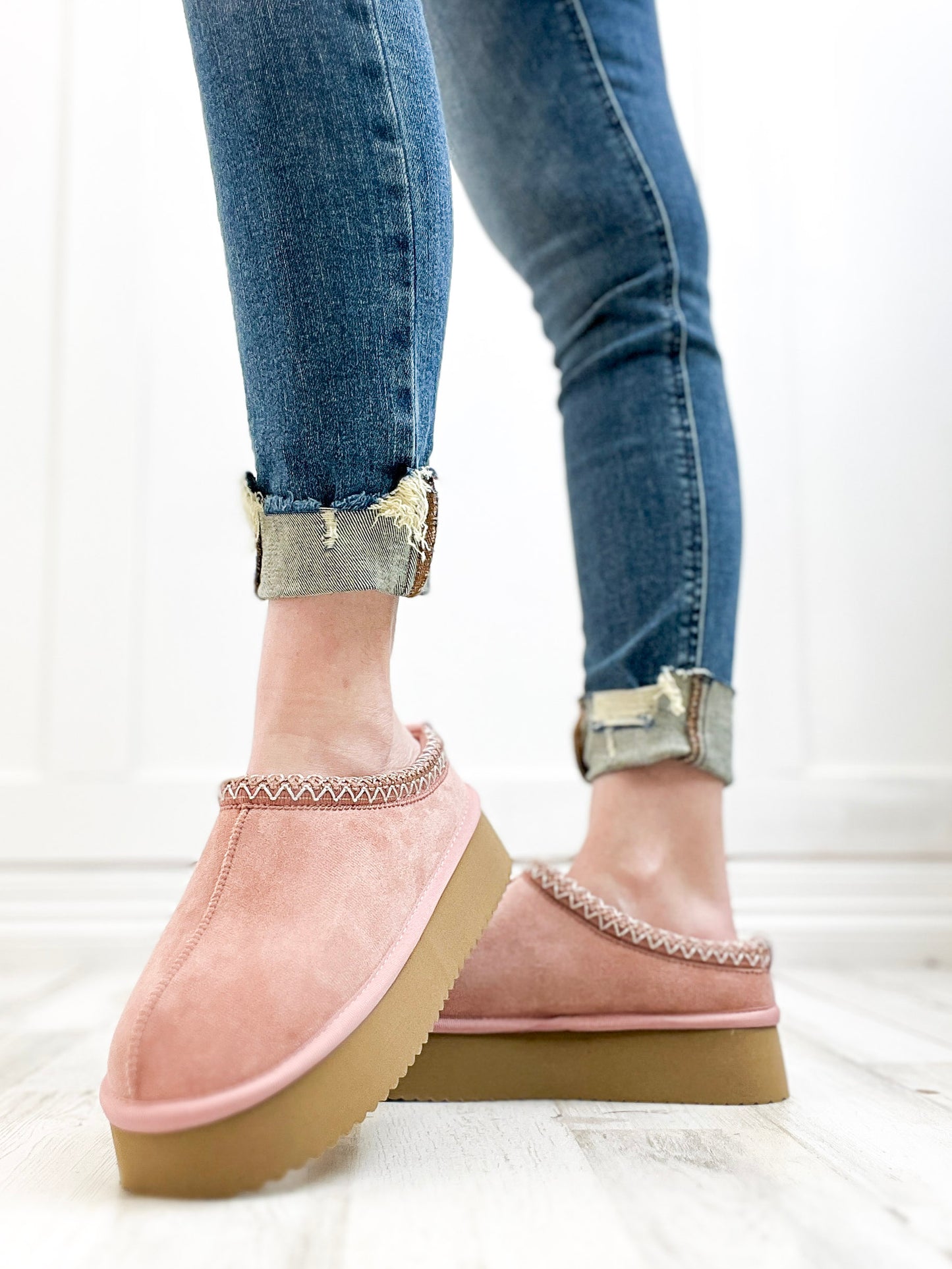 Corkys Pillow Talk Booties in Blush Faux Suede