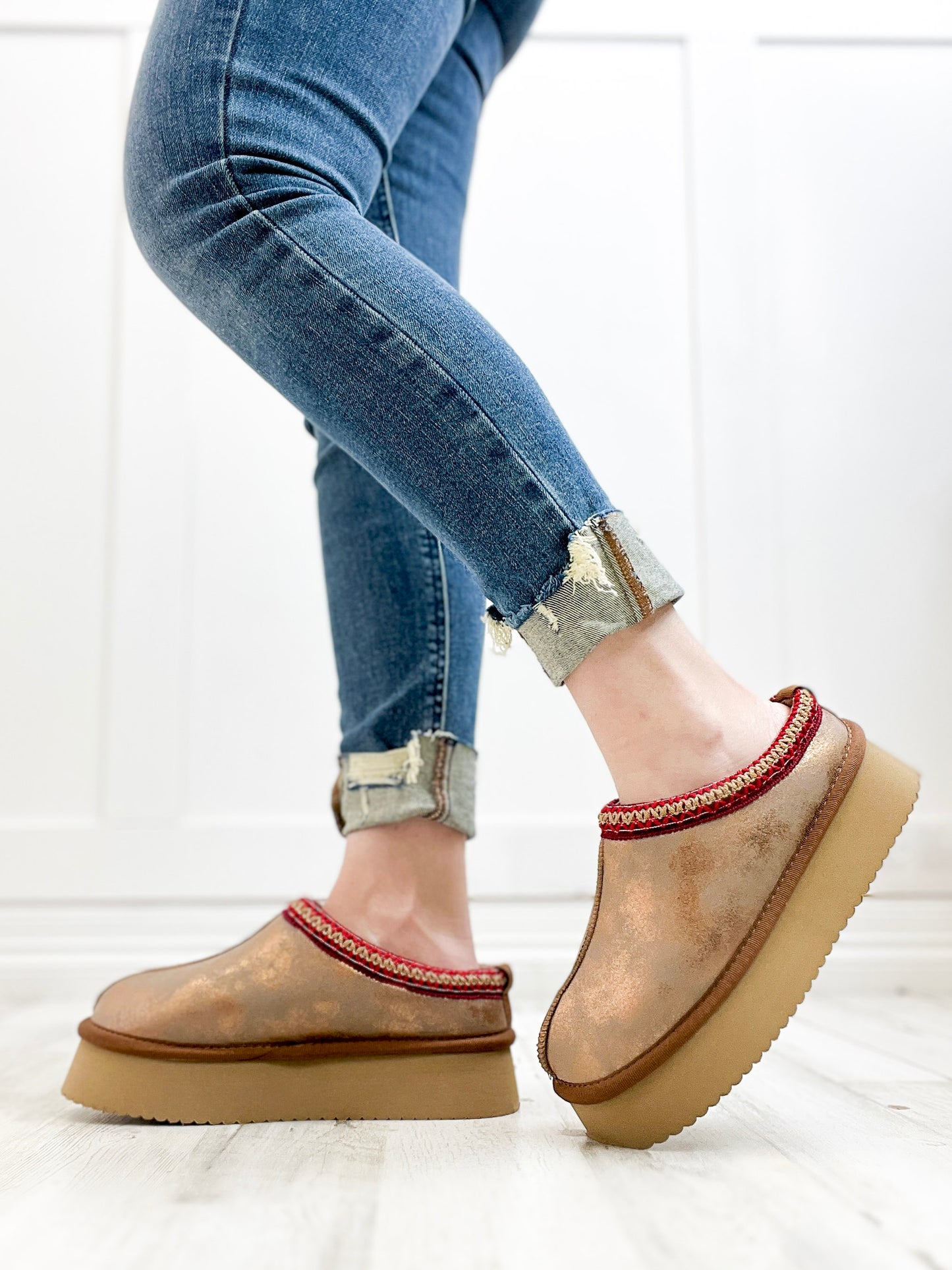 Corkys Pillow Talk Booties in Washed Bronze Metallic