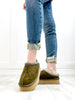 Corkys Pillow Talk Booties in Khaki Faux Suede
