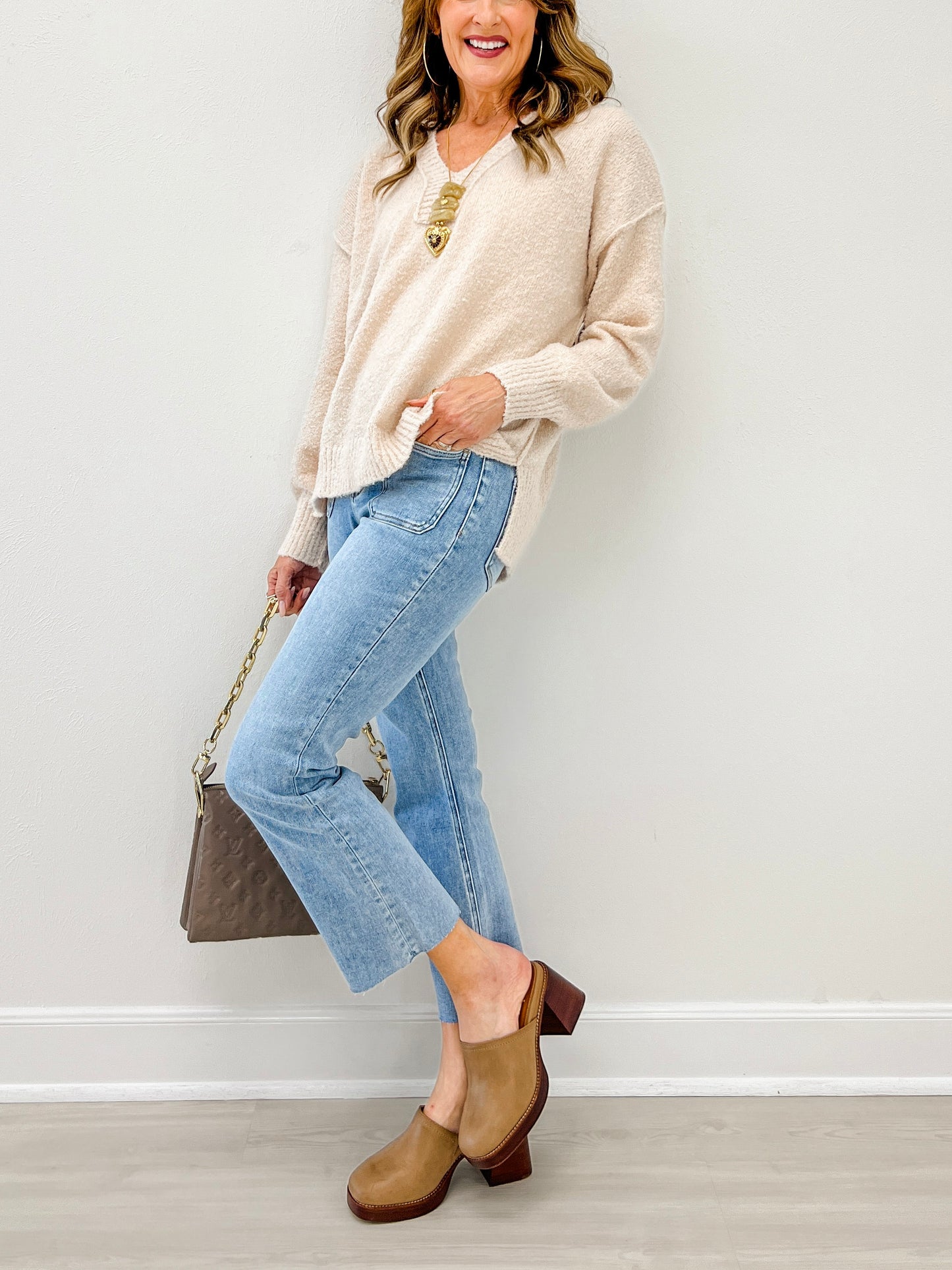 V-Neck Basic Oversized Sweater