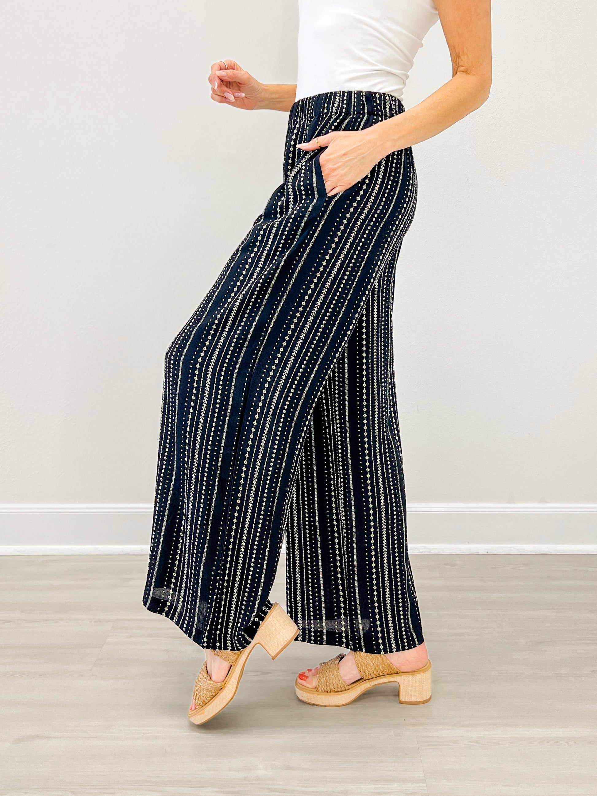 Flowy Wide Leg Printed Pants