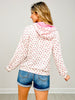 Long Sleeve Floral Print Ribbed Hoodie Top