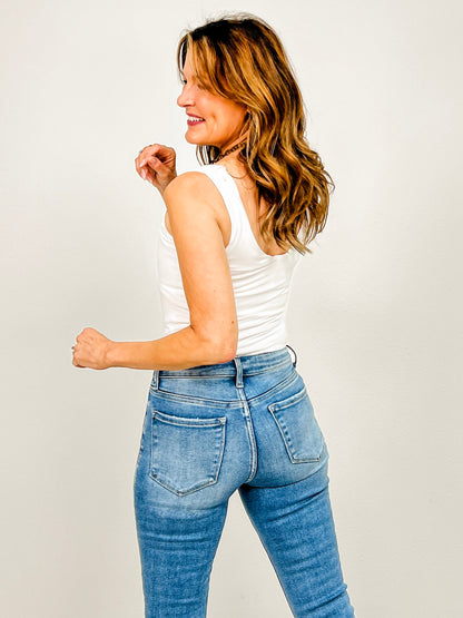 Basic V-Neckline Tank Bodysuit