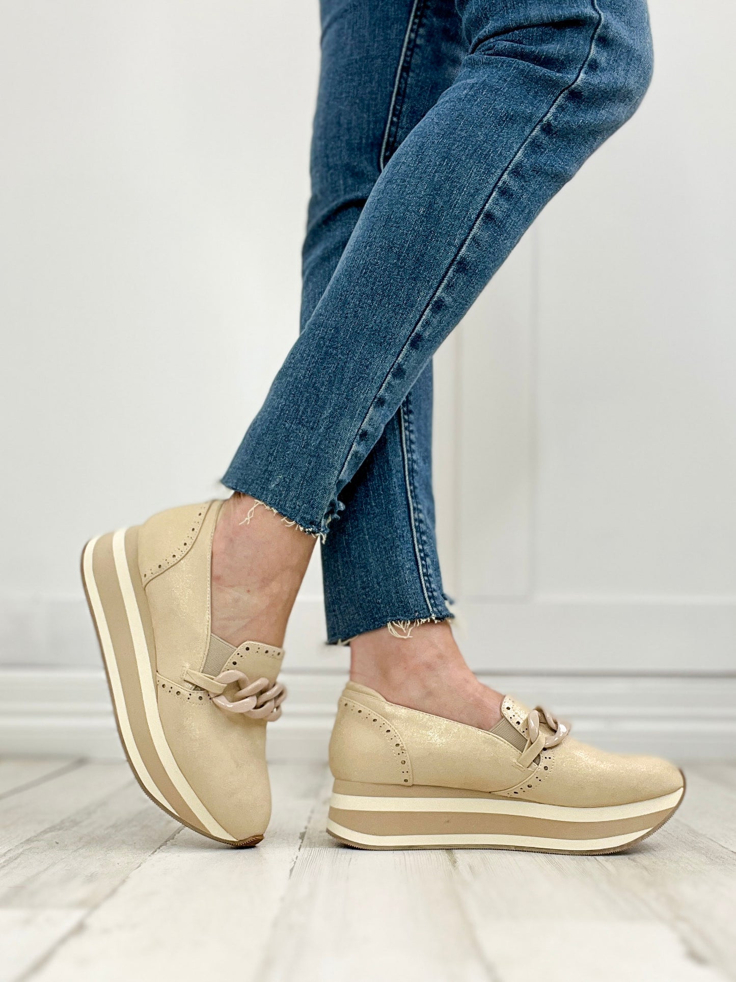 Corkys So What Platform Loafers in Gold