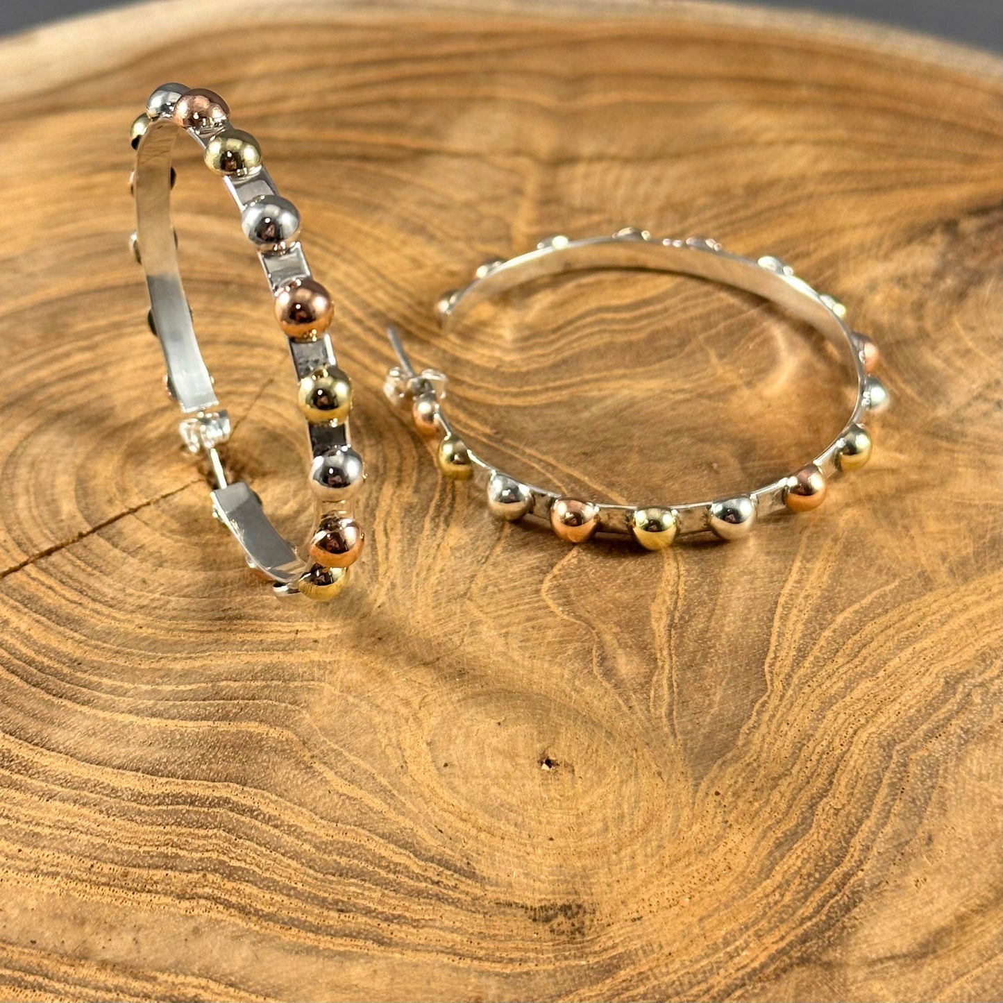 Ball and Chain Hoop Earrings