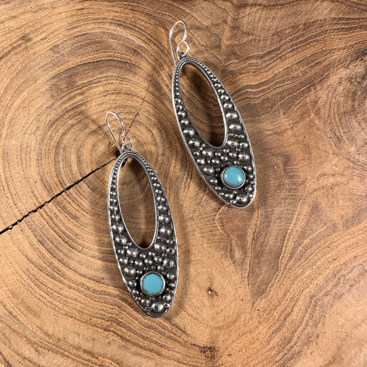 Full Circle Turquoise Earrings