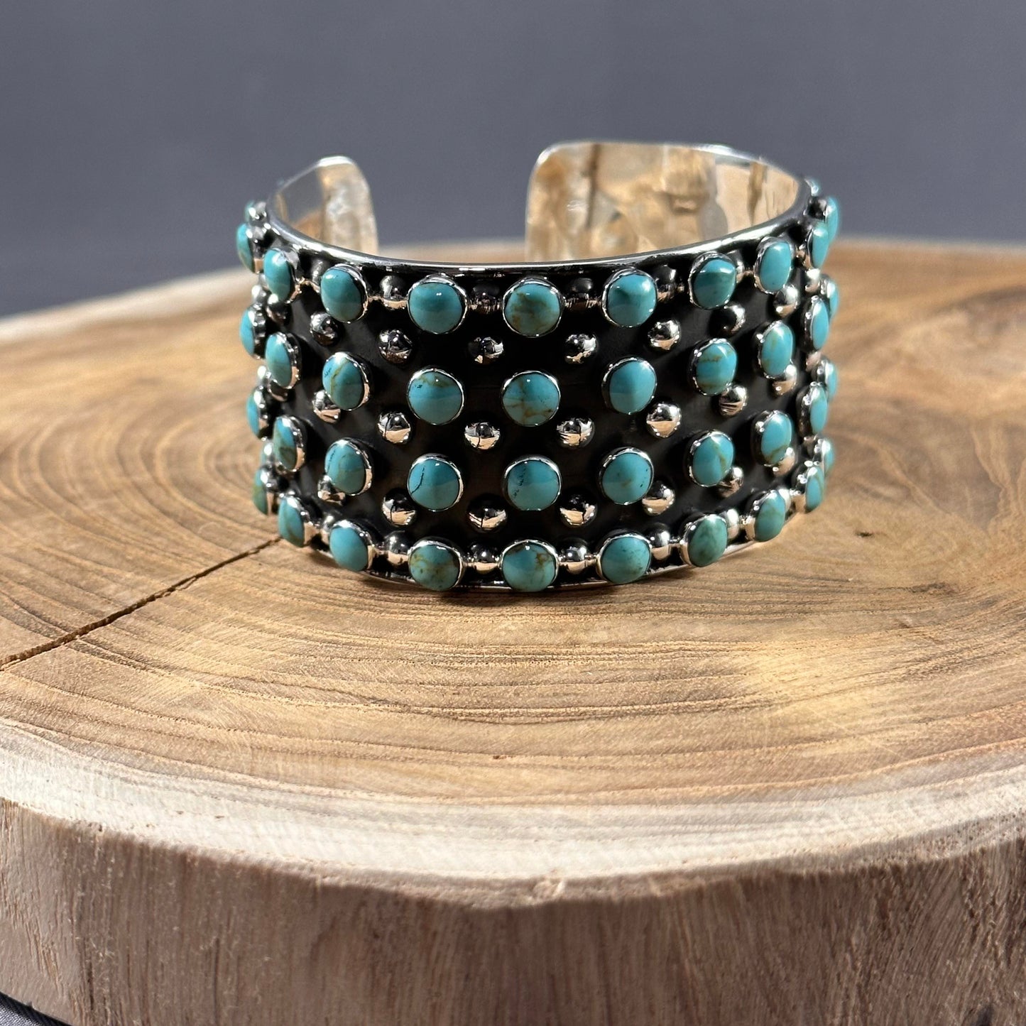 Edgy Turquoise  & Ball Large Cuff