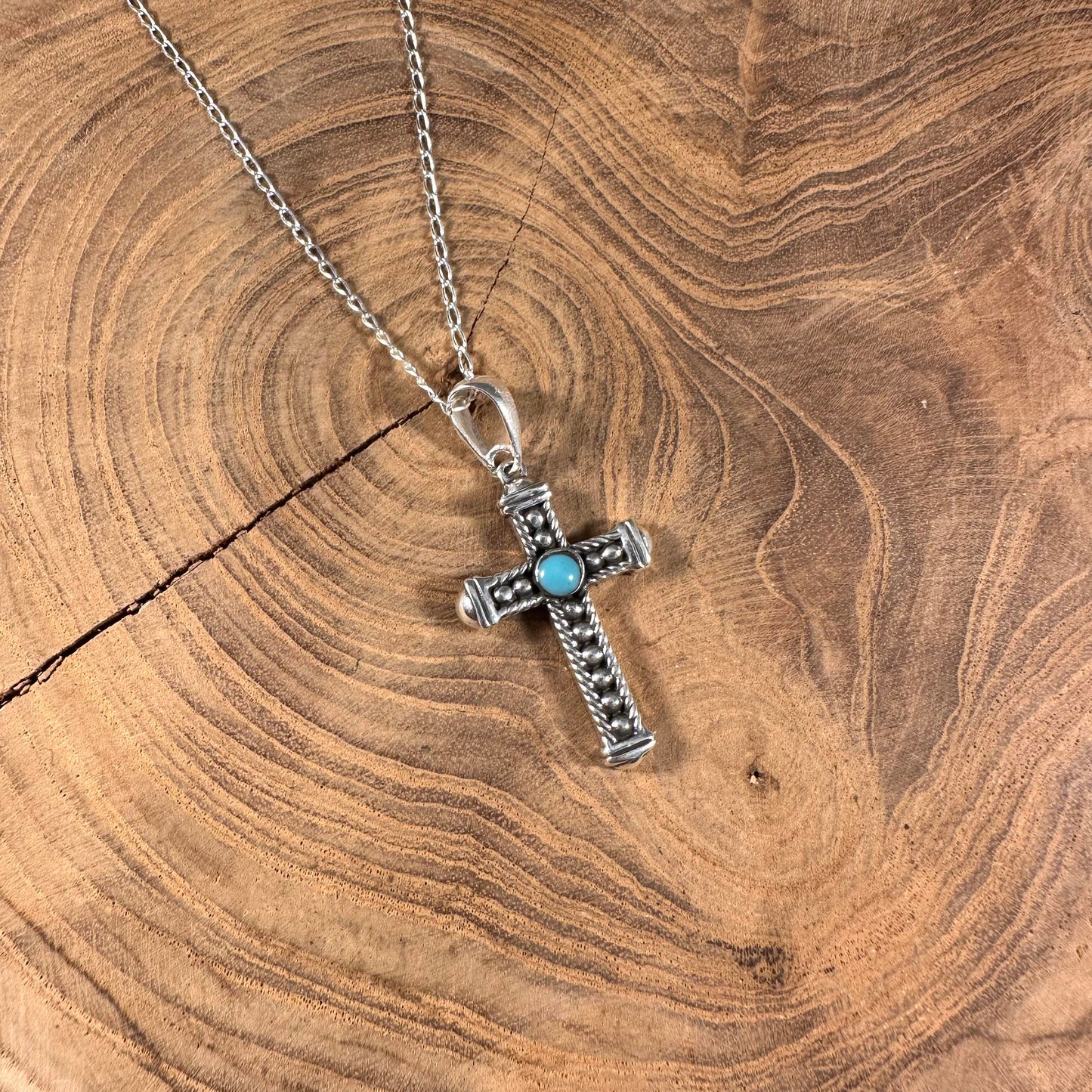 Amazing Grace Turquoise Cross Necklace