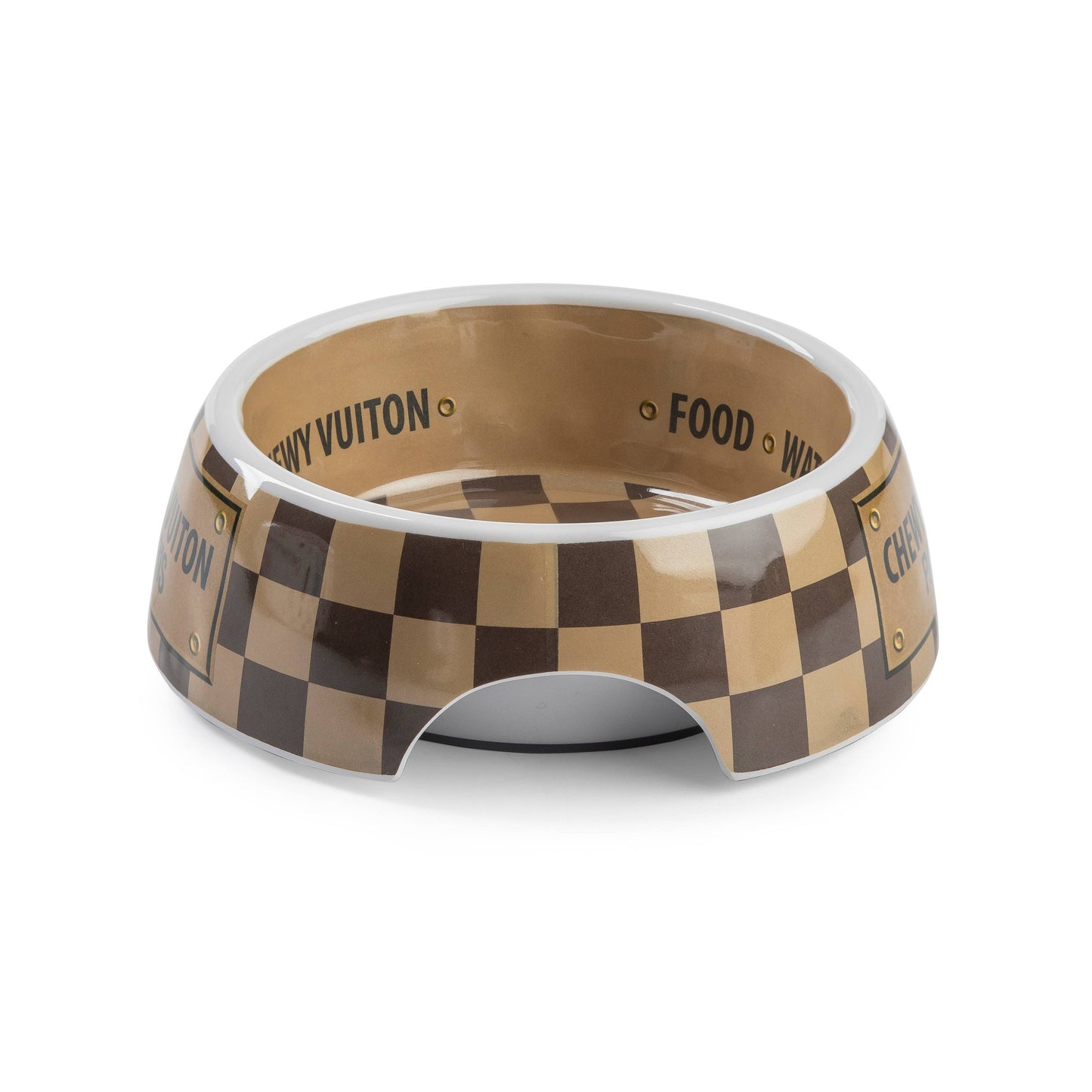 Haute Diggity Dog - Checker Chewy Vuiton Bowl - 3 Sizes!! Dog Bowls: Medium