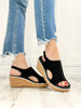 Corkys CARLEY Wedge Shoes in Black Corduroy