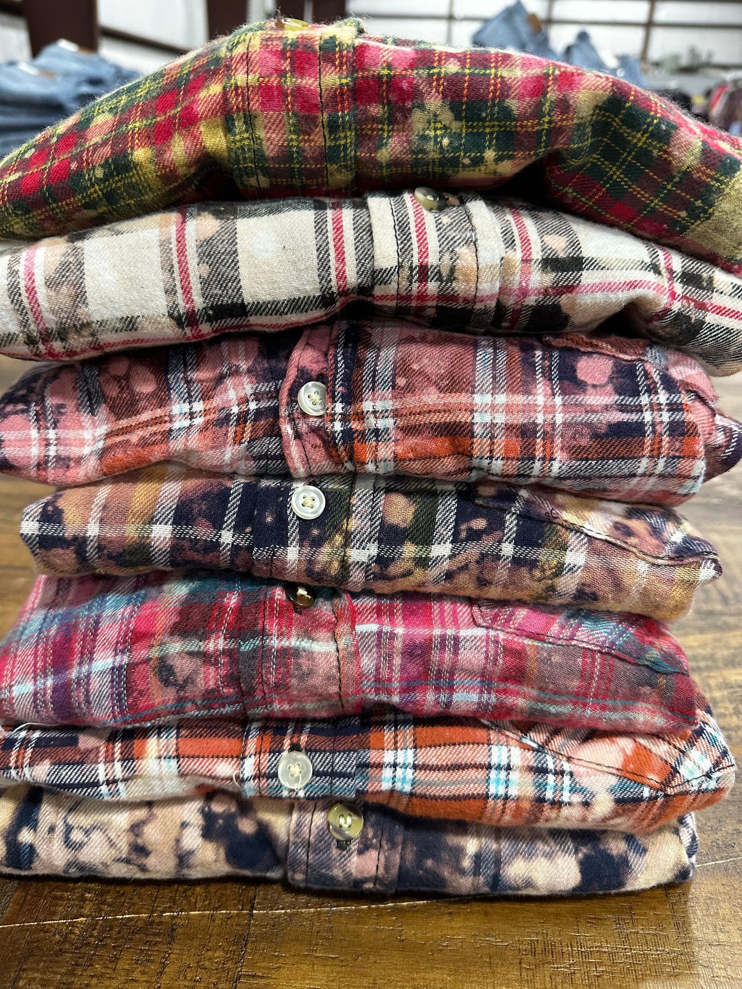 Mystery Bleached Flannel Top