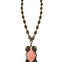 Vintage Czech Molded Glass Pendant Chain Necklace