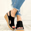 Corkys CARLEY Wedge Shoes in Black Corduroy