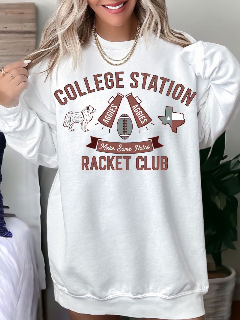 Preppy Racket Club Custom Game Day Sweatshirt
