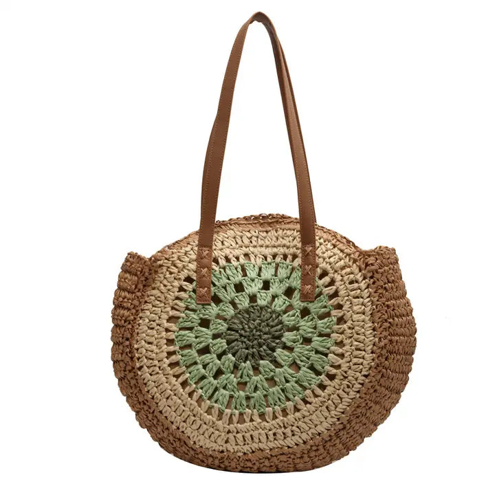 MKS America-Boho Crochet Woven Tote Bag