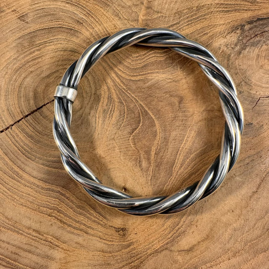 Woven Oxidized Bangle