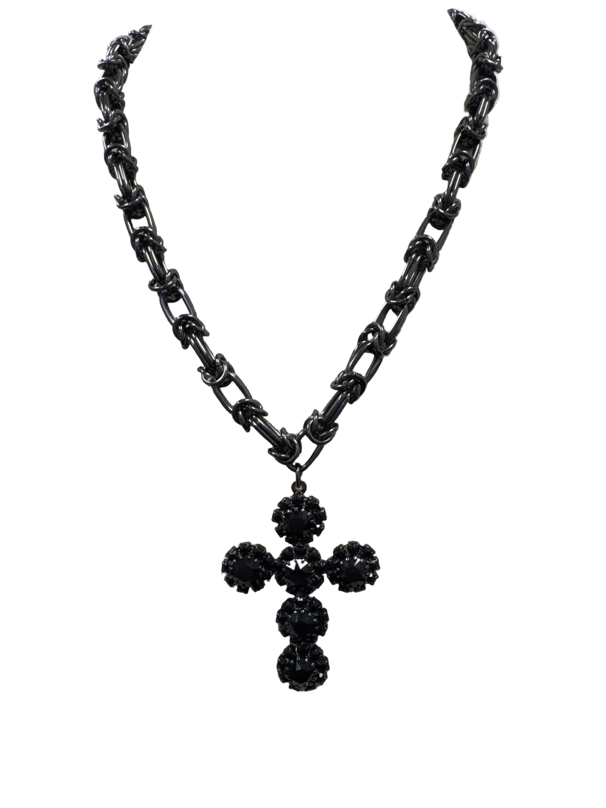 TOVA Madonna Necklace in Jet