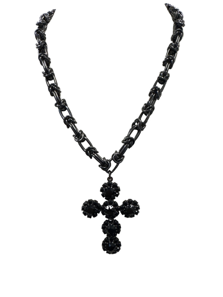 TOVA Madonna Necklace in Jet