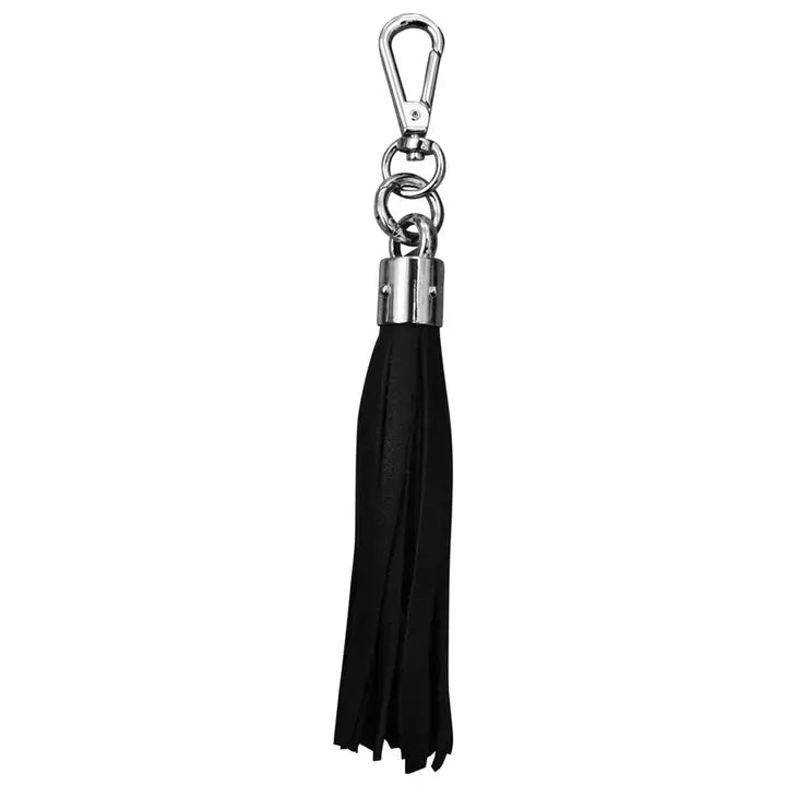 Leather Tassel Keychain-Black