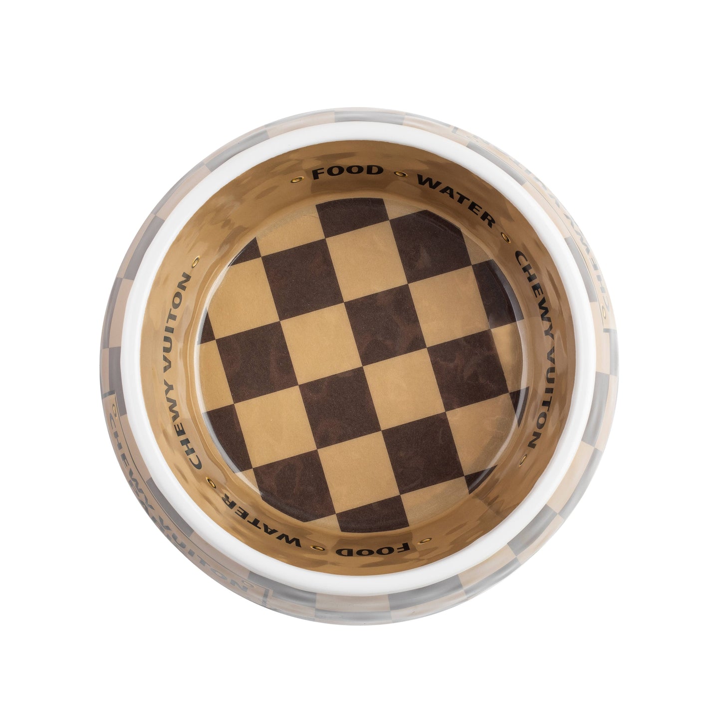Haute Diggity Dog - Checker Chewy Vuiton Bowl - 3 Sizes!! Dog Bowls: Medium