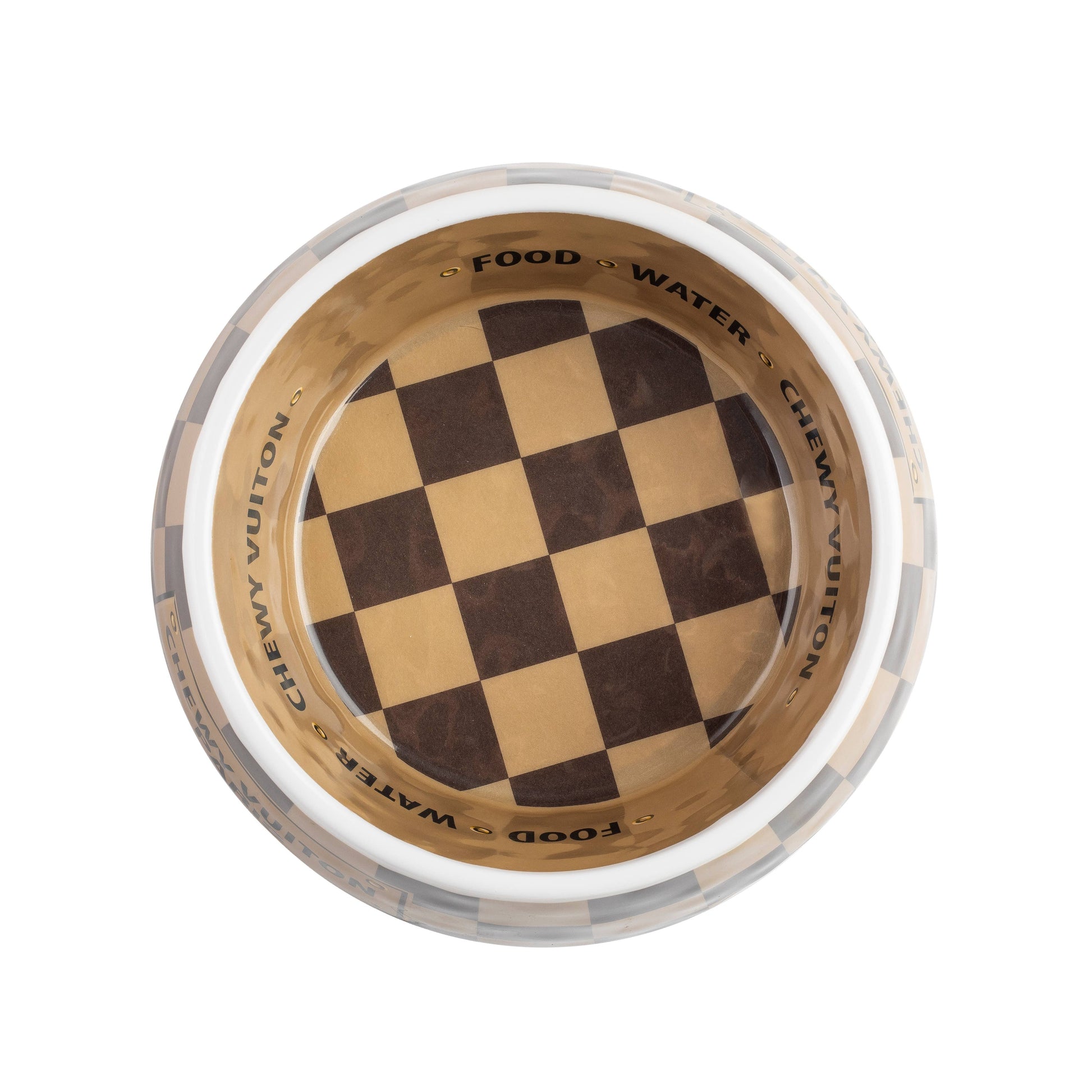 Haute Diggity Dog - Checker Chewy Vuiton Bowl - 3 Sizes!! Dog Bowls: Medium
