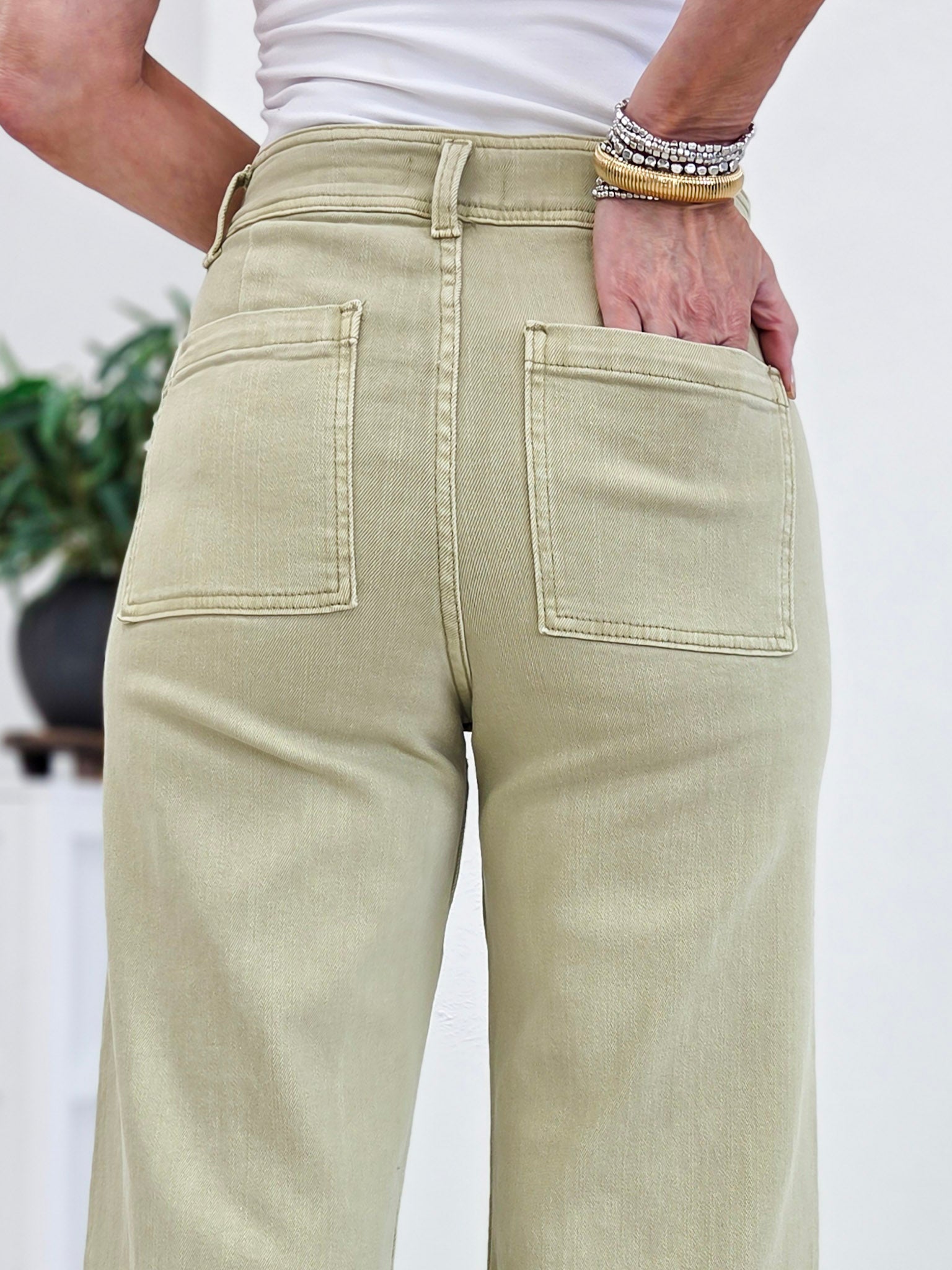 Raw Hem Straight Leg Denim Pant-B