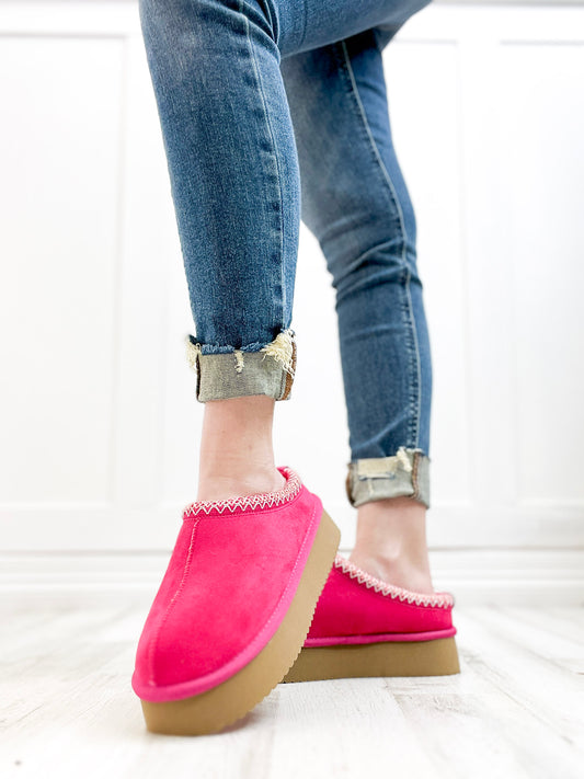 Corkys Pillow Talk Booties in Fuchsia Faux Suede