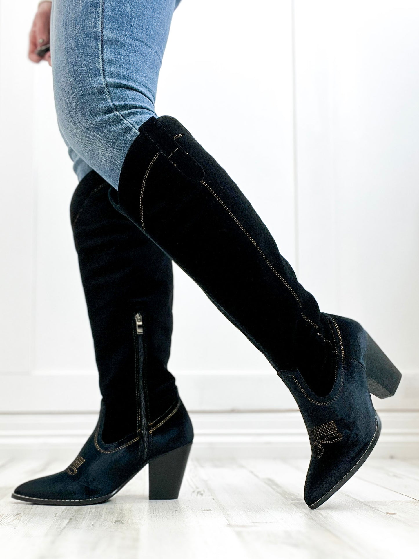 Corkys Unforgetable Boot In Black Velvet