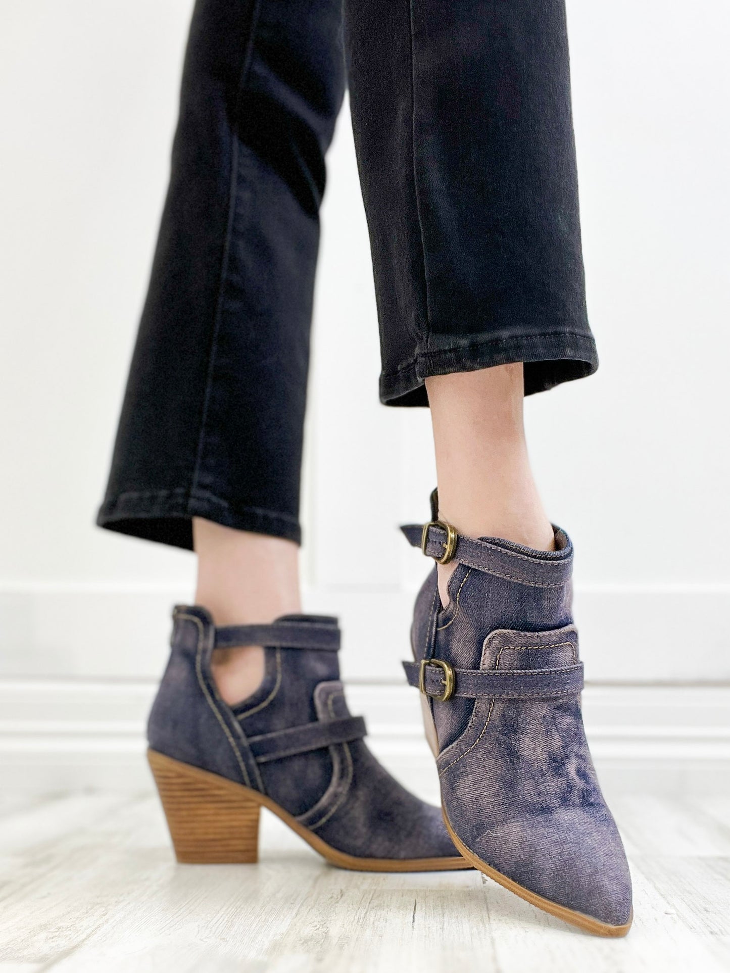 Corkys Girls Night Booties In Washed Blue Denim