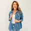 Tencel Shacket with Pockets and Round Hemline