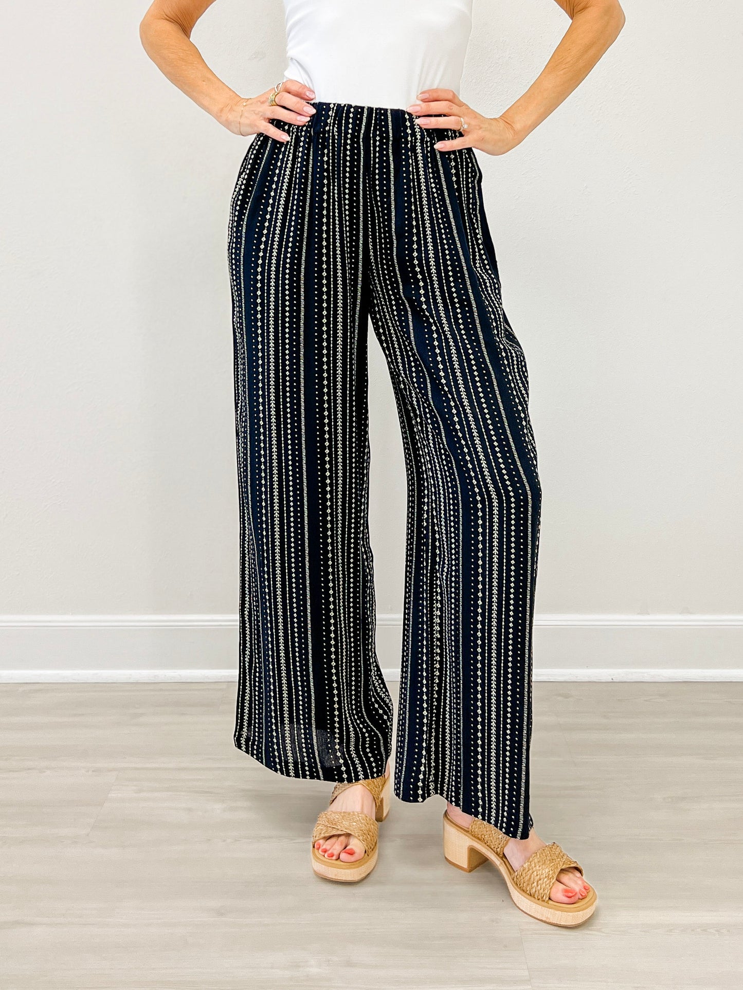 Flowy Wide Leg Printed Pants