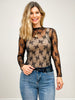 Floral Lace See Through Long Sleeve Top