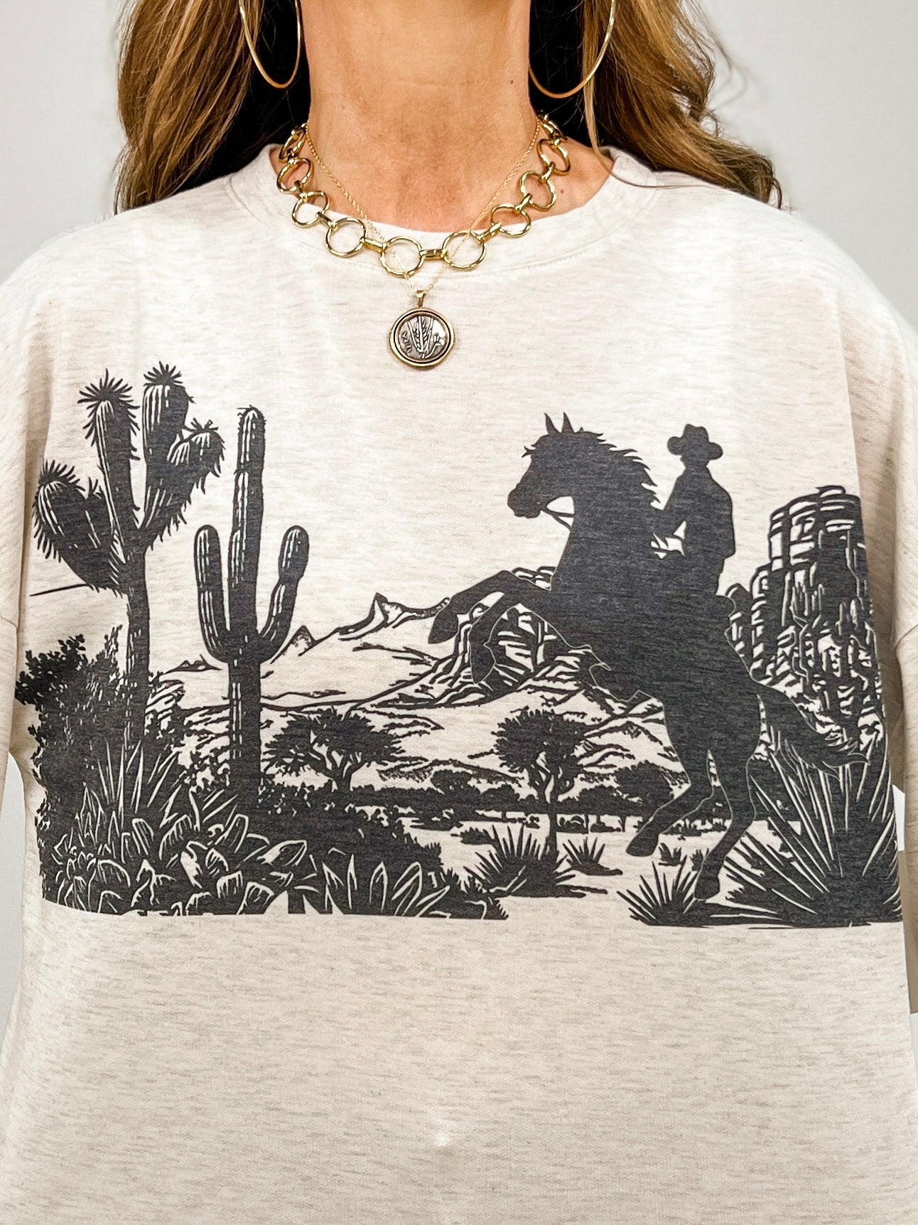 Western Graphic Long Sleeve Sweatshirt