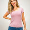 Ribbed Short Sleeve Basic Scoop Neck Top -GRP A